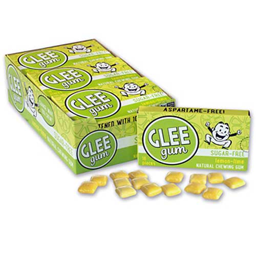 GLEE GUM Sugar free Chewing Gum Lemon Lime Box x 12 BULK