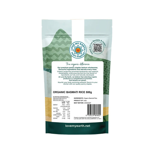 LOVE MY EARTH Organic Basmati Rice 500g