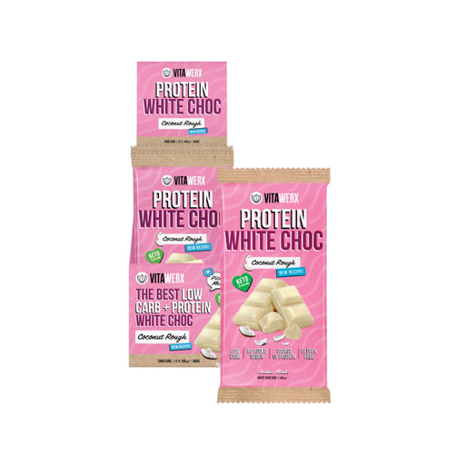 VITAWERX Protein White Choc Bar Coconut Rough 12x100g